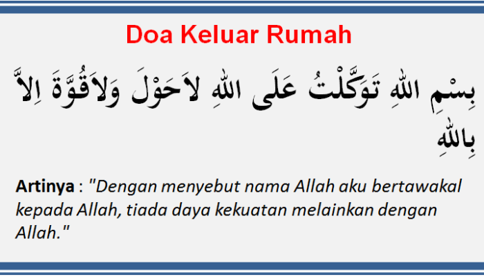 Doa Keluar Rumah Latin dan Arab Beserta Faedahnya