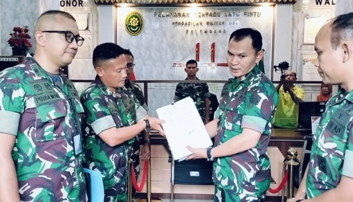 Berkas Perkara Lengkap, Kopda Basarsyah dan Peltu Lubis Segera Diadili di Pengadilan Militer Palembang