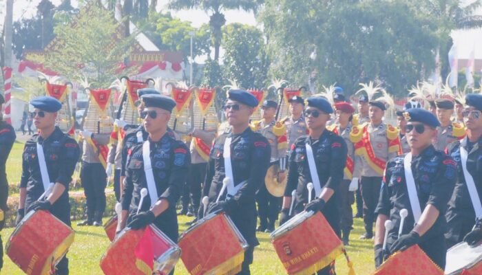 Tampil Memukau dalam Peringatan HUT RI ke-80, Marching Band Polda Sumsel Dapat Applause dari Gubernur