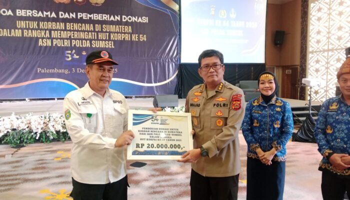 Syukuran HUT ke 54 Korpri, ASN Polda Sumsel Gelar Doa Bersama dan Galang Donasi Untuk Korban Banjir Bandang Sumatera