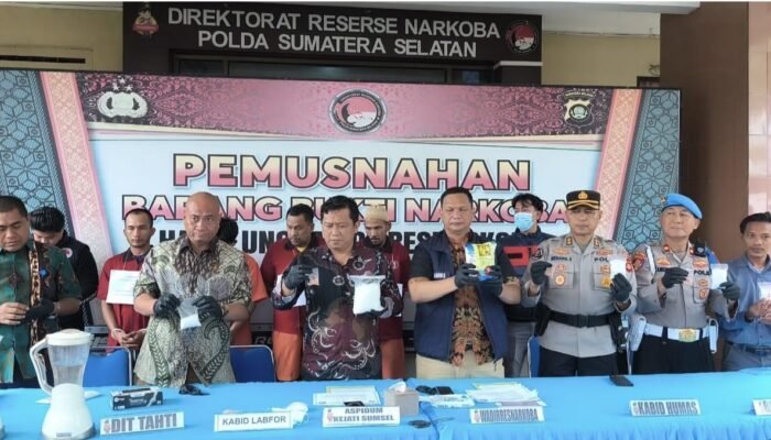 Musnahkan Sabu dan Ekstasi, Polda Sumsel Sebut Akhir Tahun Terjadi Peningkatan Peredaran Narkoba