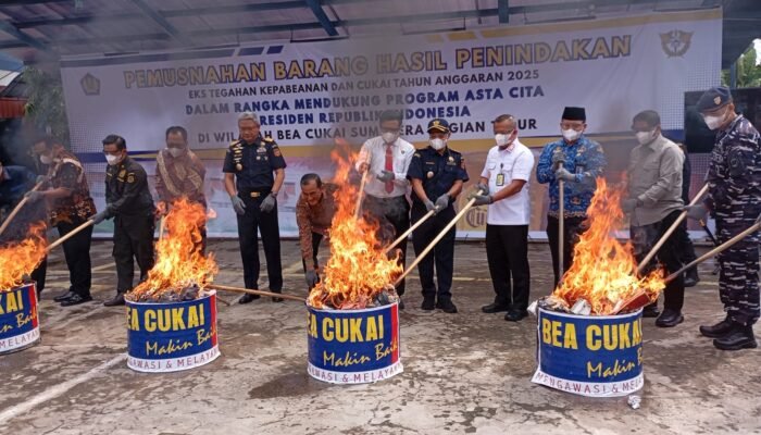 Bea Cukai Sumbagtim Musnahkan Beragam Barang Ilegal Senilai Rp 45, 8 Miliar