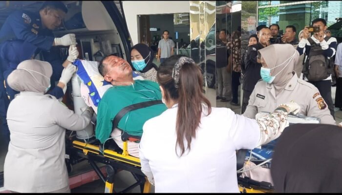 Dievakuasi dengan Helikopter, Ngadiono Korban Kecelakaan Bus ALS Dirujuk ke RS Bhayangkara Palembang