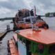 Diduga Kelalaian Asist, Tongkang Pasific Star 8703 Muatan Batubara Tabrak Tiang Pancang Jembatan Lalan Hingga Roboh