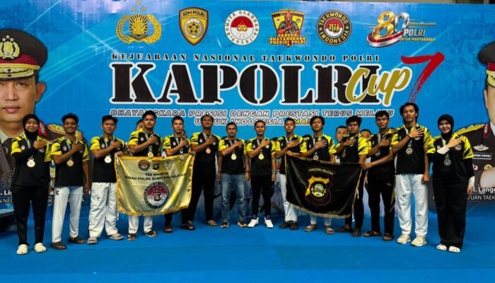 Sabet Empat Medali Emas, Kontingen Rimau Polda Sumsel Bersinar di Kejuaraan Taekwondo Kapolri Cup 7