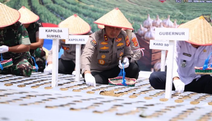 Dukung Swasembada Bawang Putih Nasional, Polda Sumsel Siapkan 81 Hektare Lahan