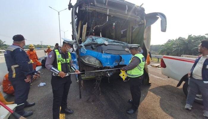 Satlantas Polres Ogan Ilir Selidiki Penyebab Kecelakaan Beruntun di Tol Palembang-Indralaya