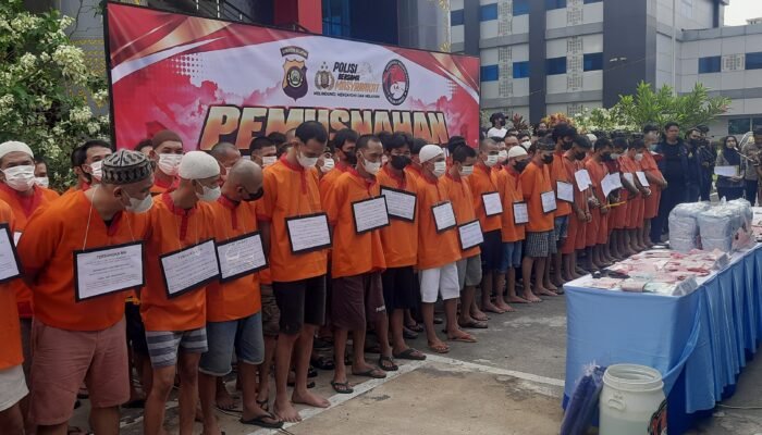 87 Tersangka Saksikan Pemusnahan 36 Kilogram Sabu, 473 Mililiter Etomidate